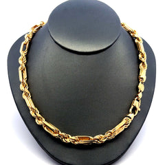 Golden Bull Fancy Chain Solid Figarope 7mm 26" 14K