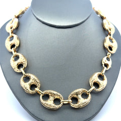 Golden Bull Fancy Chain Textured Mariner Puff 16.5mm 20" 10K