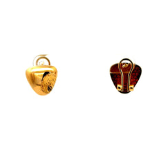 Golden Bull Fancy Earrings Omega Lock 14 14mm 14K