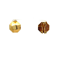 Golden Bull Fancy Earrings Omega Lock 14 15.5mm 14K