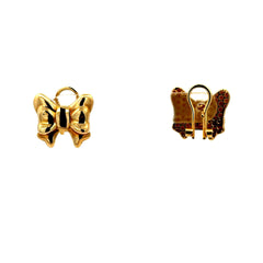 Golden Bull Fancy Earrings Omega Lock 14.5 15.5mm 10K
