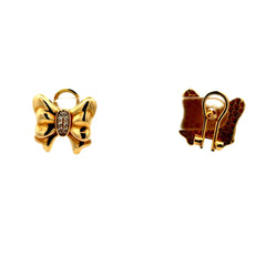 Golden Bull Fancy Earrings Omega Lock 14.5 15.5mm 10K