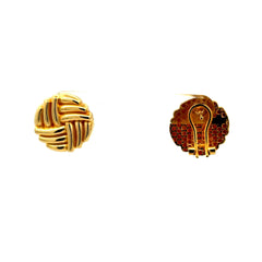 Golden Bull Fancy Earrings Omega Lock 15 16mm 10K