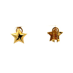 Golden Bull Fancy Earrings Omega Lock 15 16mm 10K