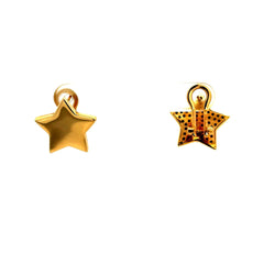 Golden Bull Fancy Earrings Omega Lock 16.5 17mm 14K