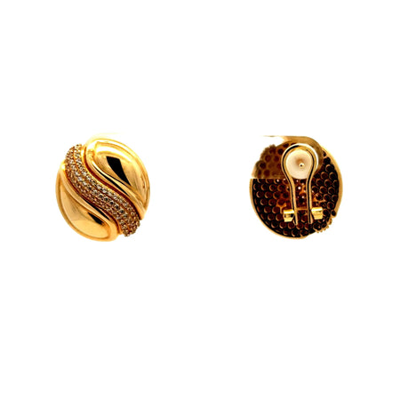 Earrings Omega Lock 19.5 17.5mm 14K