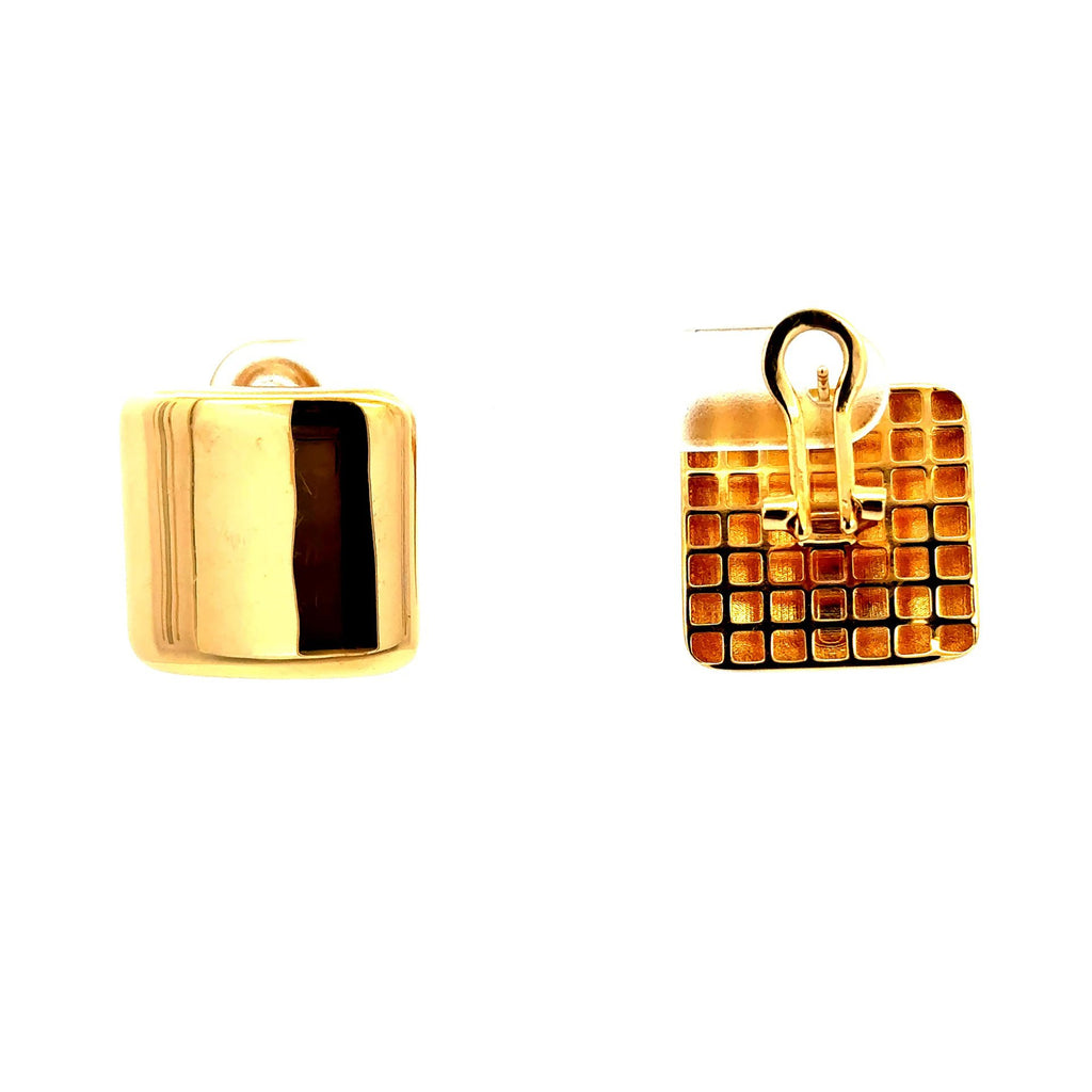 Golden Bull Fancy Earrings Omega Lock 19.5 19.5mm 14K