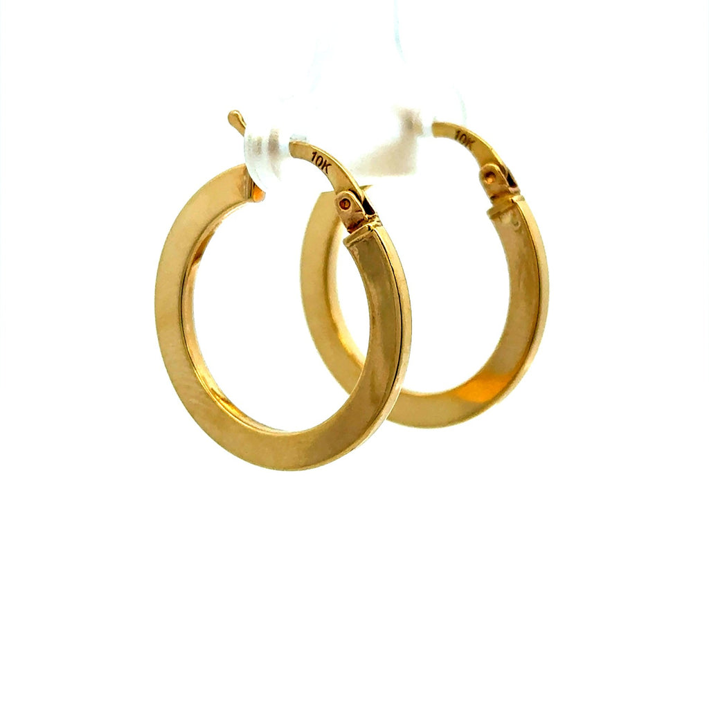 Golden Bull Fancy Earrings Plain Hoops 25 1.5mm 10K