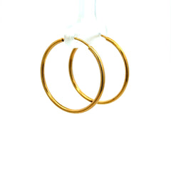Golden Bull Fancy Earrings Plain Hoops 26 1.5mm 14K