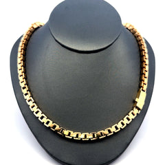 Golden Bull Fancy Necklaces Big Box Link 5.5mm 16.5" 14K