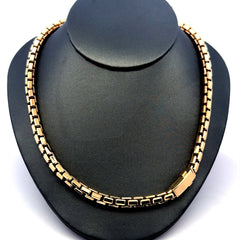 Golden Bull Fancy Necklaces Big Box Link 5.5mm 22" 14K
