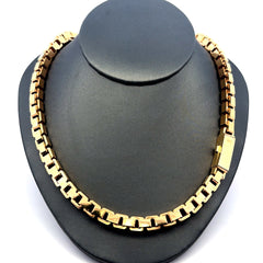 Golden Bull Fancy Necklaces Big Box Link 7mm 18" 14K