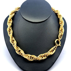 Golden Bull Fancy Necklaces Big Rope 10mm 20" 14K