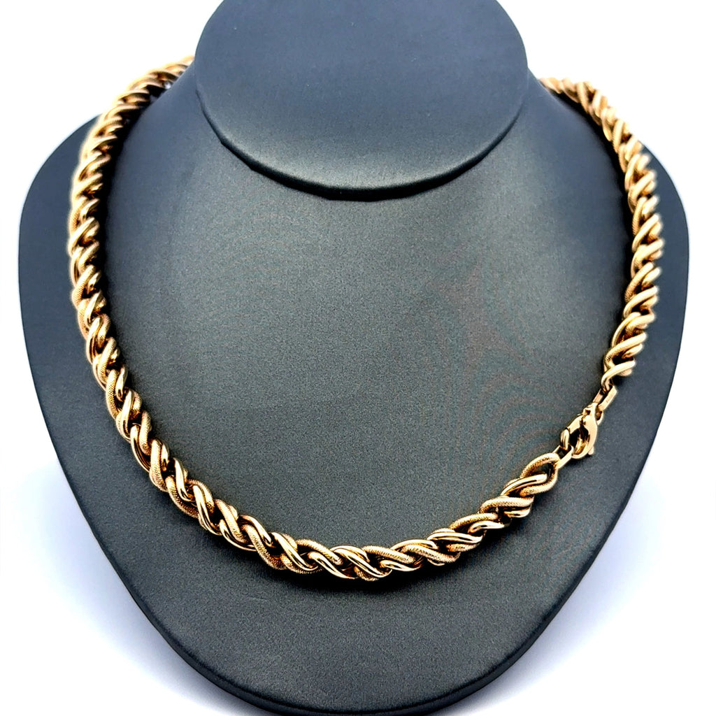 Golden Bull Fancy Necklaces Big Rope 6.5mm 16.5" 14K