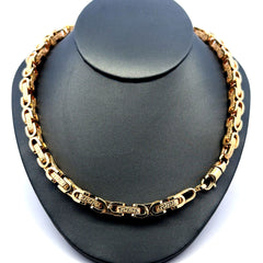 Golden Bull Fancy Necklaces Box Byzantine 6.5mm 17" 14K