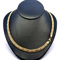 Golden Bull Fancy Necklaces Byzantine 6mm 17.5" 14K