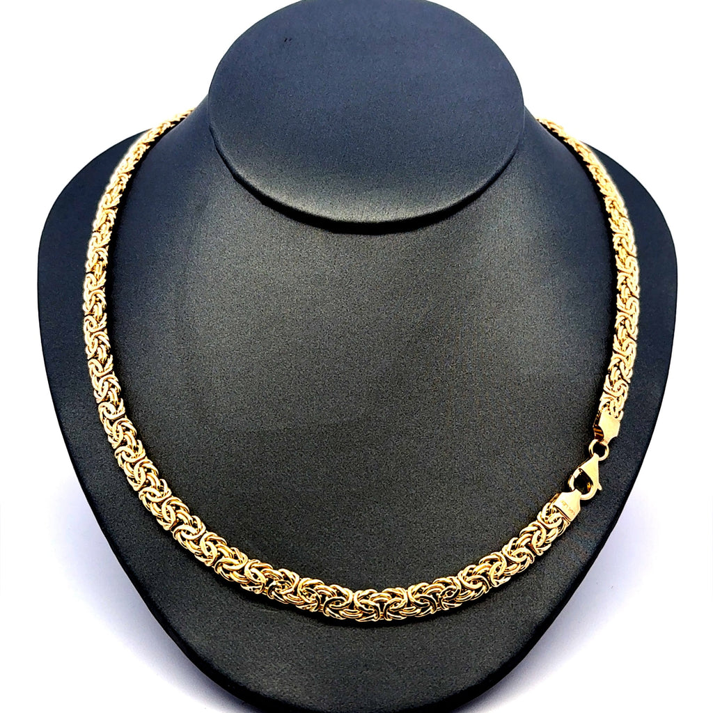 Golden Bull Fancy Necklaces Byzantine 6mm 17.5" 14K