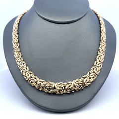Golden Bull Fancy Necklaces Byzantine Princess Cut 11.5mm 18" 14K
