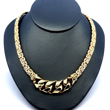 Necklaces Byzantine with Central Detail 15mm 18" 14K