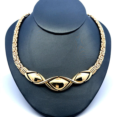 Necklaces Byzantine with Central Detail 16mm 18" 14K