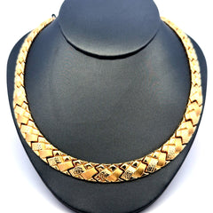 Golden Bull Fancy Necklaces Crossed Stampato 11mm 18.5" 14K