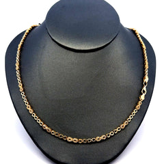 Golden Bull Fancy Necklaces Eight/Iced Eight Link 3.5mm 18" 14K