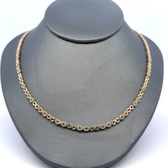 Golden Bull Fancy Necklaces Eight/Iced Eight Link 3.5mm 18" 14K