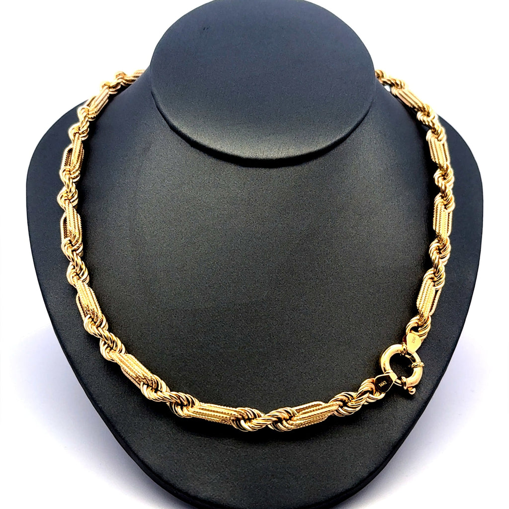 Golden Bull Fancy Necklaces Figarope 6mm 18" 14K