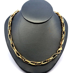 Golden Bull Fancy Necklaces Interlocking Box Link 5.5mm 20" 14K
