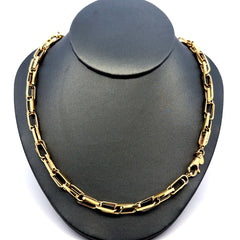 Golden Bull Fancy Necklaces Interlocking Box Link 5.5mm 20" 14K