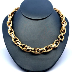 Golden Bull Fancy Necklaces Interlocking Oval Link 11mm 18" 14K