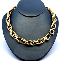 Golden Bull Fancy Necklaces Interlocking Oval Link 11mm 18" 14K