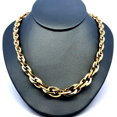 Golden Bull Fancy Necklaces Interlocking Oval Link 11mm 18" 14K