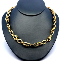 Golden Bull Fancy Necklaces Interlocking Oval Link 8.5mm 18" 14K