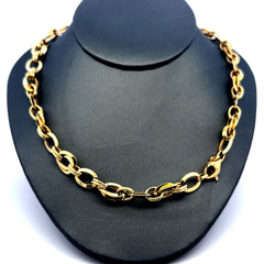 Golden Bull Fancy Necklaces Interlocking Oval Link 8.5mm 18" 14K