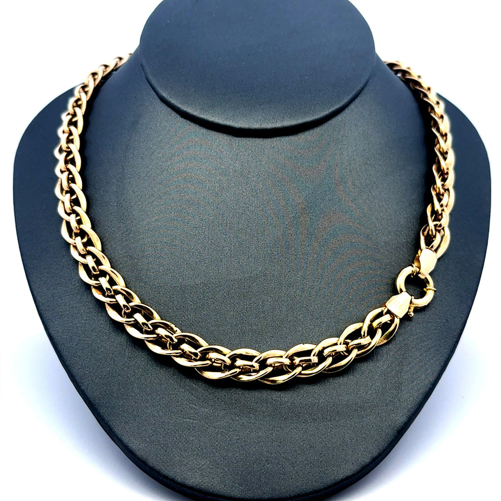 Golden Bull Fancy Necklaces Interlocking Oval Link 8.5mm 18" 14K