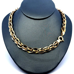 Golden Bull Fancy Necklaces Interlocking Oval Link 9mm 17" 14K