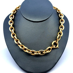Golden Bull Fancy Necklaces Oval Link 10mm 16" 14K