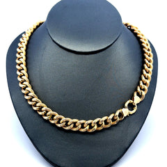 Golden Bull Fancy Necklaces Oval Textured Link 9.5mm 17" 14K