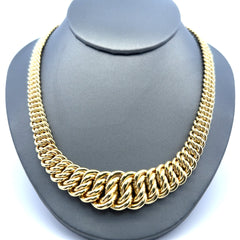 Golden Bull Fancy Necklaces Princess Cut 18mm 18" 14K