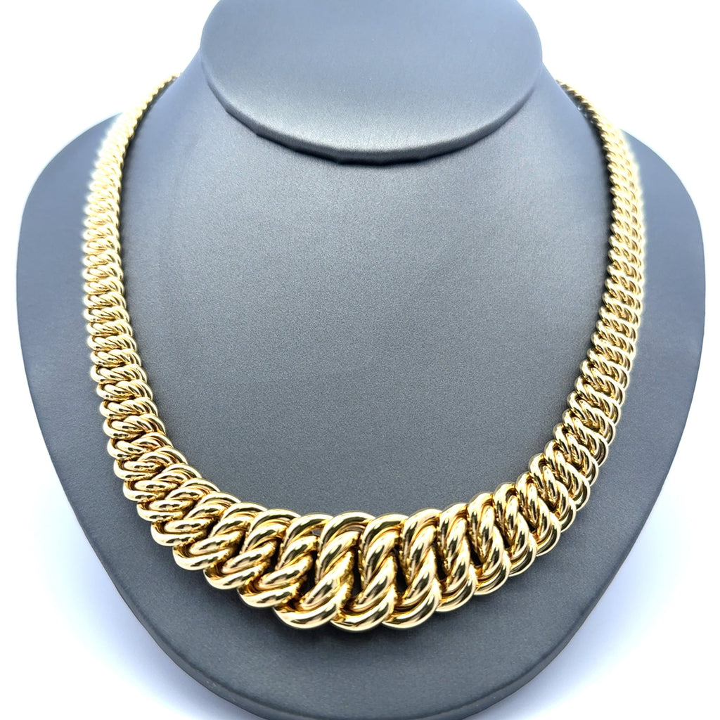 Golden Bull Fancy Necklaces Princess Cut 18mm 18" 14K