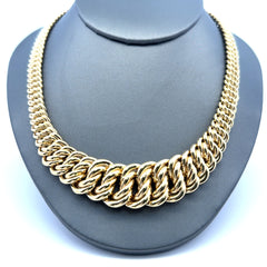 Golden Bull Fancy Necklaces Princess Cut 28mm 17.5" 14K