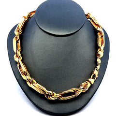 Golden Bull Fancy Necklaces Solid Figarope 10mm 16" 14K