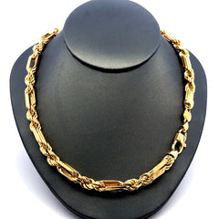 Golden Bull Fancy Necklaces Solid Figarope 10mm 16" 14K