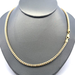 Golden Bull Fancy OR.ST 12.9 g Chain Iced 3mm 18" 14K