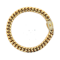 Golden Bull Fancy OR.ST Anklet Monaco 9.5mm 10" 14K