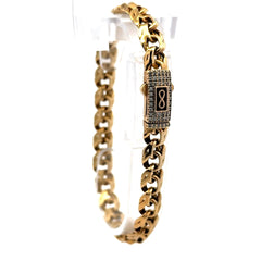 Golden Bull Fancy OR.ST Bracelet Chino Link 8mm 8" 10K