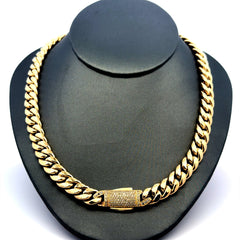 Golden Bull Fancy OR.ST Chain Monaco 9.5mm 18" 14K
