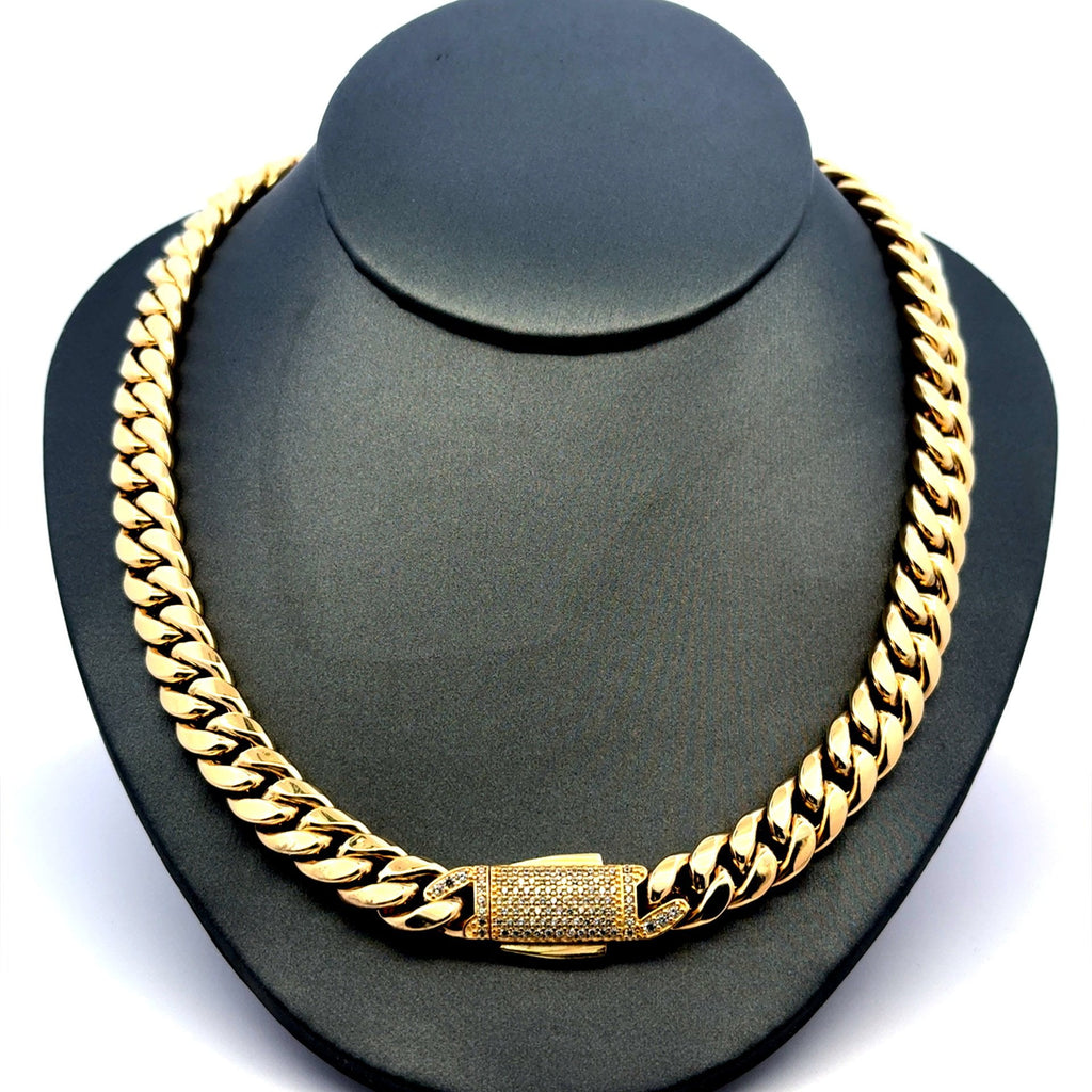 Golden Bull Fancy OR.ST Chain Monaco 9.5mm 18" 14K