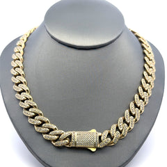 Golden Bull Fancy OR.ST Chain Monaco CZ-Iced 11.5mm 18" 14K